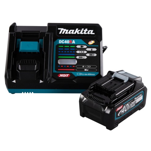 Kit de batería y cargador rápido 40V Makita 191J65-4 - 4,0 Ah, carga en 45 min, protección de batería