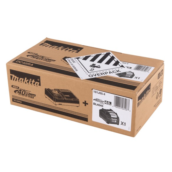 Kit de batería y cargador rápido 40V Makita 191J65-4 - 4,0 Ah, carga en 45 min, protección de batería Kit de batería y cargador rápido 40V Makita 191J65-4 - 4,0 Ah, carga en 45 min, protección de batería