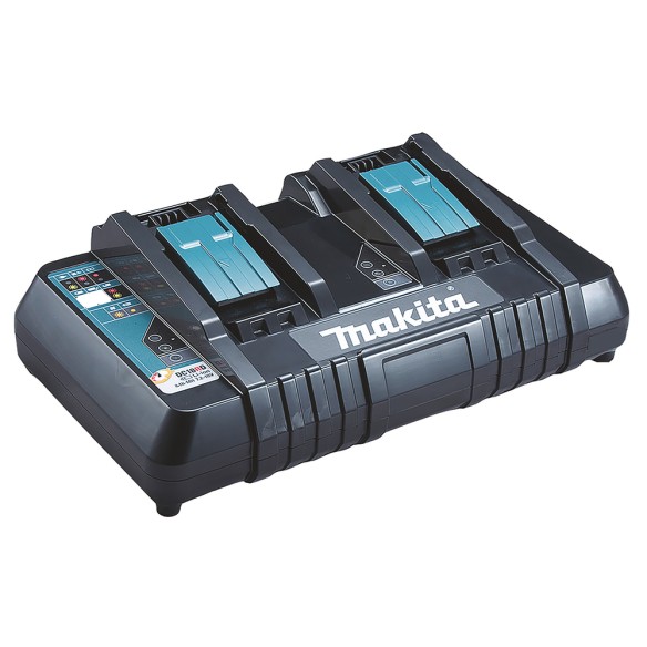 Cargador doble rápido Makita 196933-6 - 14,4V y 18V - Carga en 15-55 min - Ventilador integrado Cargador doble rápido Makita 196933-6 - 14,4V y 18V - Carga en 15-55 min - Ventilador integrado
