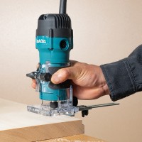 Fresadora de mano Makita 3711 - 530W, 32000 rpm, arranque suave, base transparente 2