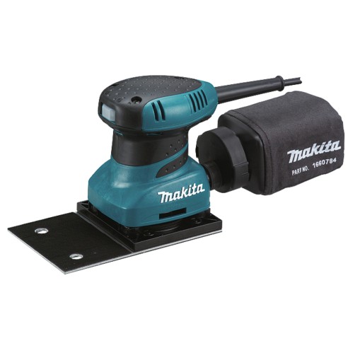 Lijadora orbital Makita BO4566 - 200 W, base con velcro y diseño compacto para espacios estrechos