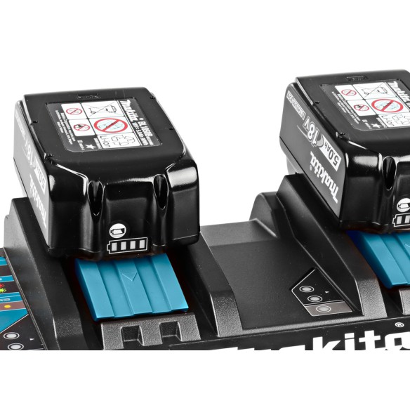 Cargador rápido doble Makita DC18RD - 14,4V y 18V - Carga en 15-55 minutos Cargador rápido doble Makita DC18RD - 14,4V y 18V - Carga en 15-55 minutos