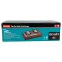 Cargador rápido doble Makita DC18RD - 14,4V y 18V - Carga en 15-55 minutos