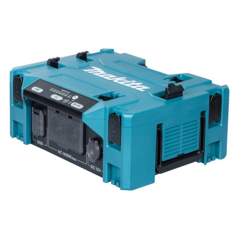 Convertidor de corriente Makita BAC01 - 1400 W, doble aislamiento, 2 tomas AC y USB