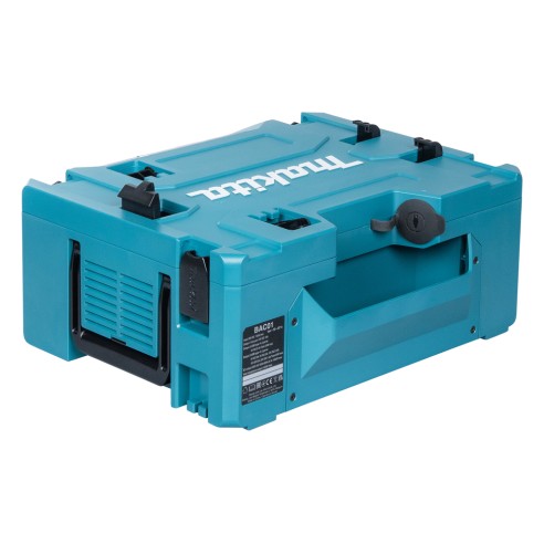 Convertidor de corriente Makita BAC01 - 1400 W, doble aislamiento, 2 tomas AC y USB