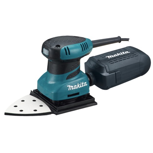 Lijadora orbital Makita BO4565K - 200 W, base triangular, 14.000 rpm, recoge polvo