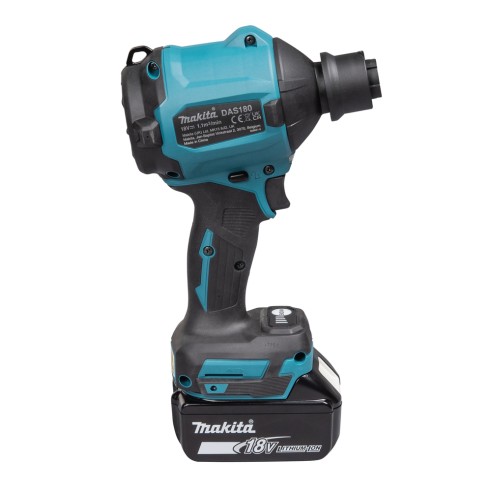 Pistola de soplado a batería Makita DAS180RT - 18V 6,0Ah, velocidad variable hasta 200 m/s