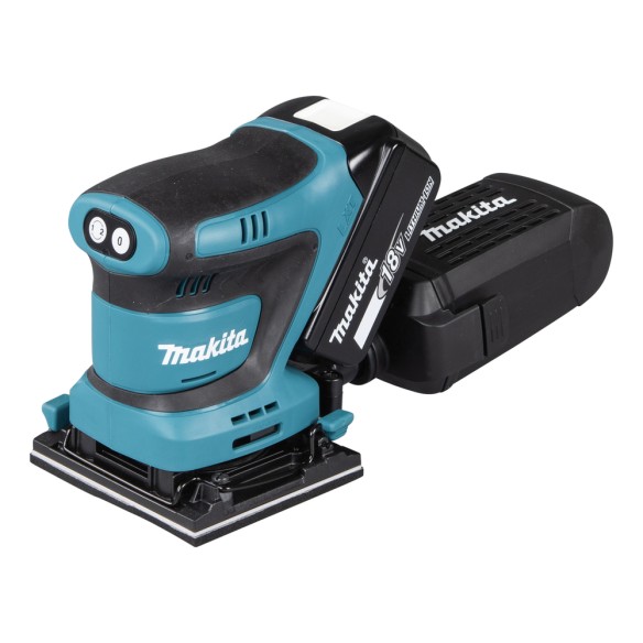 Lijadora orbital a batería Makita DBO481RTJ - 18V, recogida de polvo, freno eléctrico Lijadora orbital a batería Makita DBO481RTJ - 18V, recogida de polvo, freno eléctrico