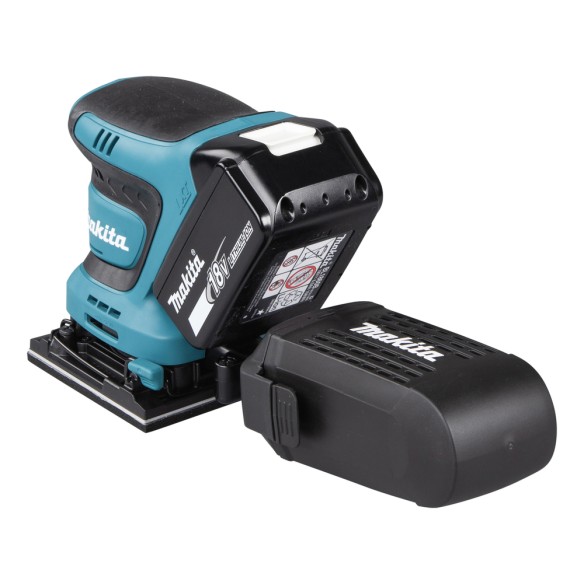Lijadora orbital a batería Makita DBO481RTJ - 18V, recogida de polvo, freno eléctrico Lijadora orbital a batería Makita DBO481RTJ - 18V, recogida de polvo, freno eléctrico