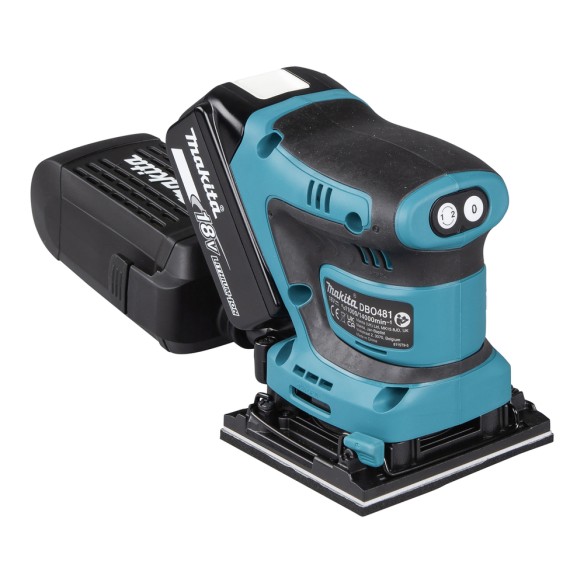 Lijadora orbital a batería Makita DBO481RTJ - 18V, recogida de polvo, freno eléctrico Lijadora orbital a batería Makita DBO481RTJ - 18V, recogida de polvo, freno eléctrico