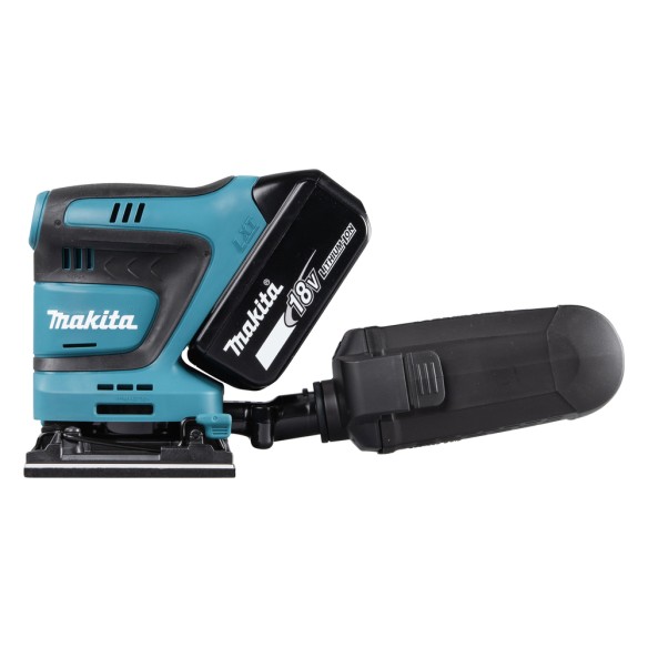 Lijadora orbital a batería Makita DBO481RTJ - 18V, recogida de polvo, freno eléctrico Lijadora orbital a batería Makita DBO481RTJ - 18V, recogida de polvo, freno eléctrico