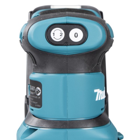 Lijadora orbital a batería Makita DBO481RTJ - 18V, recogida de polvo, freno eléctrico