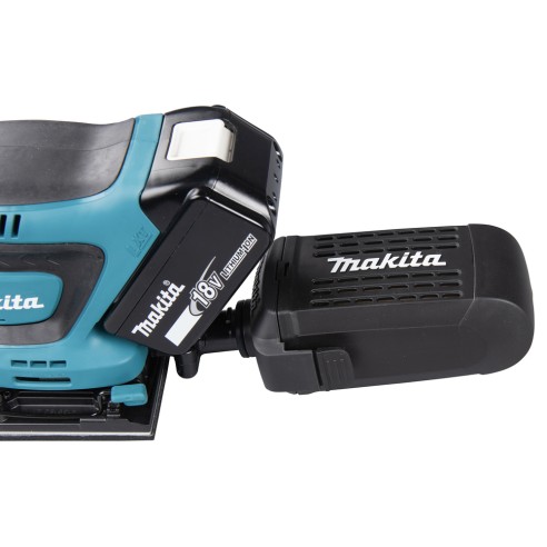 Lijadora orbital a batería Makita DBO481RTJ - 18V, recogida de polvo, freno eléctrico