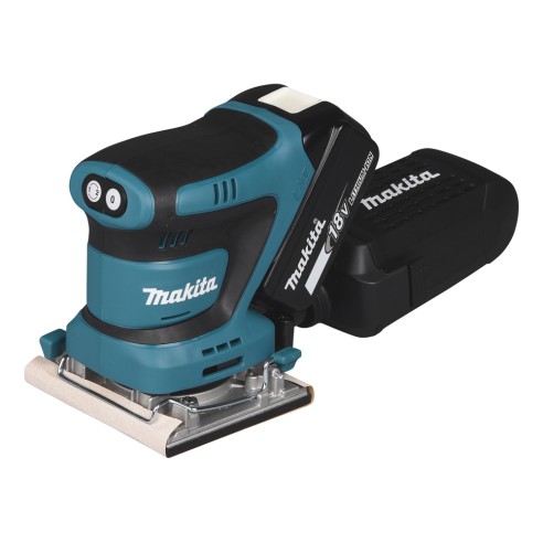 Lijadora orbital Makita DBO482RTJ - 18V, freno eléctrico, recogida de polvo, empuñadura ergonómica