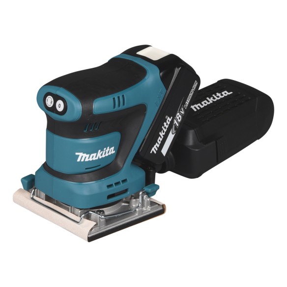 Lijadora orbital Makita DBO482RTJ - 18V, freno eléctrico, recogida de polvo, empuñadura ergonómica Lijadora orbital Makita DBO482RTJ - 18V, freno eléctrico, recogida de polvo, empuñadura ergonómica