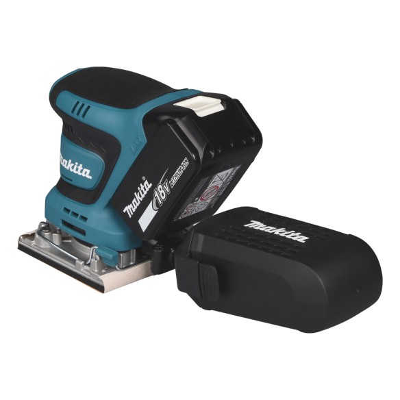 Lijadora orbital Makita DBO482RTJ - 18V, freno eléctrico, recogida de polvo, empuñadura ergonómica Lijadora orbital Makita DBO482RTJ - 18V, freno eléctrico, recogida de polvo, empuñadura ergonómica
