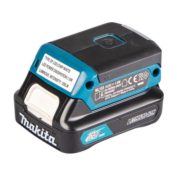 Luz LED portátil Makita DEBML103 - 12Vmax - 240 lx, diseño compacto y ligero Luz LED portátil Makita DEBML103 - 12Vmax - 240 lx, diseño compacto y ligero