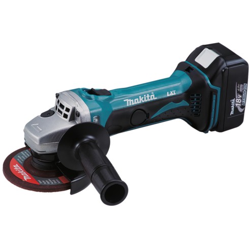 Miniamoladora Makita DGA452RME - 115 mm - 18V - 11.000 rpm, 2 baterías 4.0Ah, sistema anti-restart