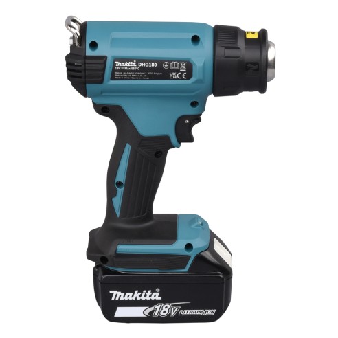 Decapador eléctrico Makita DHG180RT1J - 18V, 550 °C, 200 L/min, con luz LED y maletín Makpac