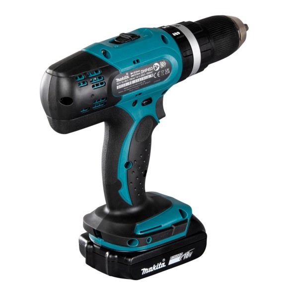 Taladro combinado Makita DHP453RFE 18V - 42 Nm - 2 velocidades mecánicas - Maletín incluido Taladro combinado Makita DHP453RFE 18V - 42 Nm - 2 velocidades mecánicas - Maletín incluido