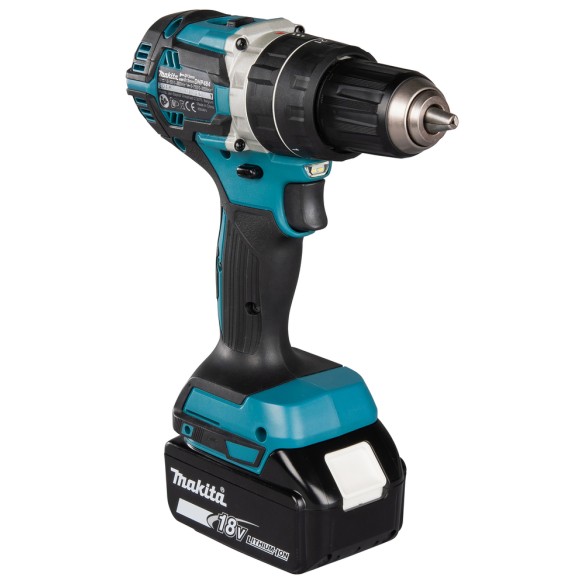 Taladro combinado Makita DHP484RTJ - 18V, 54 Nm, motor sin escobillas, 2 velocidades, luz LED Taladro combinado Makita DHP484RTJ - 18V, 54 Nm, motor sin escobillas, 2 velocidades, luz LED