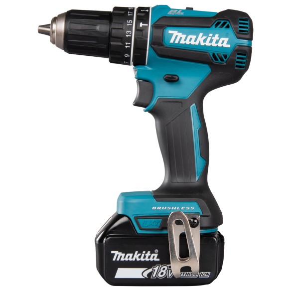 Taladro combinado Makita DHP485RTJ - 18V, 50 Nm, motor sin escobillas, 2 baterías de 5,0Ah