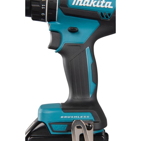 Taladro combinado Makita DHP485RTJ - 18V, 50 Nm, motor sin escobillas, 2 baterías de 5,0Ah