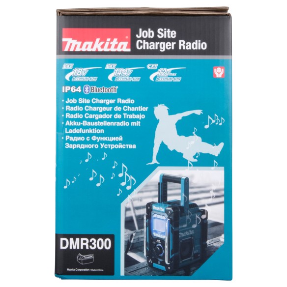 Radio de trabajo Makita DMR300 - Bluetooth, IP64, cargador CXT/LXT 12Vmax-18V