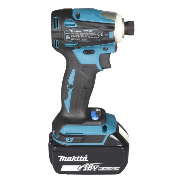 Atornillador de impacto Makita DTD172RTJ - 18V, 180 Nm, motor sin escobillas, 2 baterías de 5Ah Atornillador de impacto Makita DTD172RTJ - 18V, 180 Nm, motor sin escobillas, 2 baterías de 5Ah