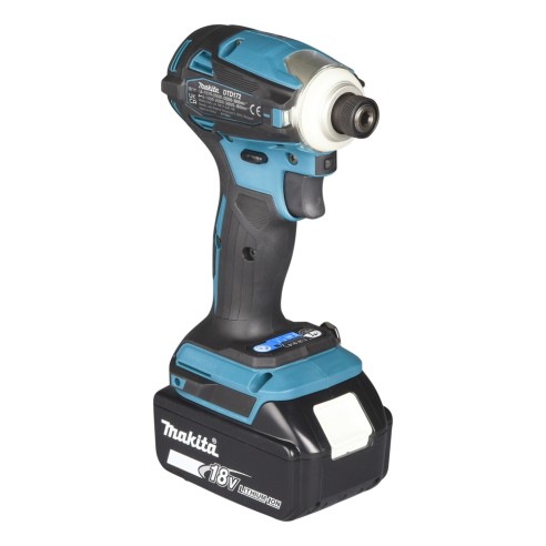 Atornillador de impacto Makita DTD172RTJ - 18V, 180 Nm, motor sin escobillas, 2 baterías de 5Ah