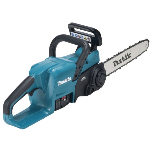 Sierra de cadena a batería Makita DUC357RT - 18V, 35 cm, motor sin escobillas, bajo ruido y sin emisiones