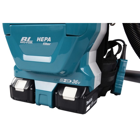 Aspirador de mochila Makita DVC261Z - 36V (18V x2) - Motor sin escobillas, filtro HEPA - Sin batería ni cargador ni maletín Aspirador de mochila Makita DVC261Z - 36V (18V x2) - Motor sin escobillas, filtro HEPA - Sin batería ni cargador ni maletín