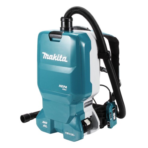 Aspirador de mochila Makita DVC665Z - 36V (18V x2) - 2 velocidades - Filtro HEPA - 6 L  - Sin batería ni cargador ni maletín