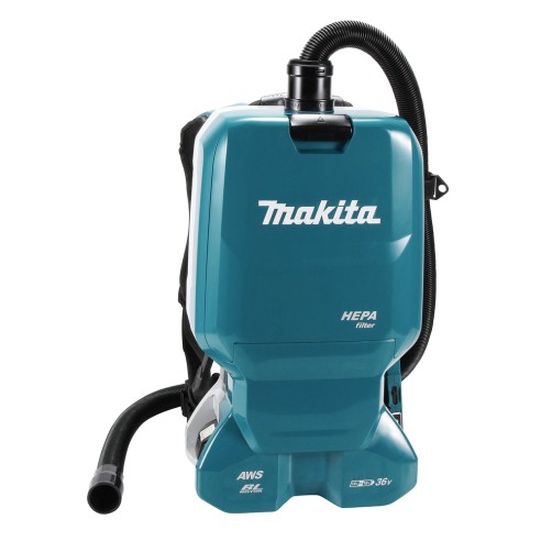 Aspirador de mochila Makita DVC665Z - 36V (18V x2) - 2 velocidades - Filtro HEPA - 6 L  - Sin batería ni cargador ni maletín