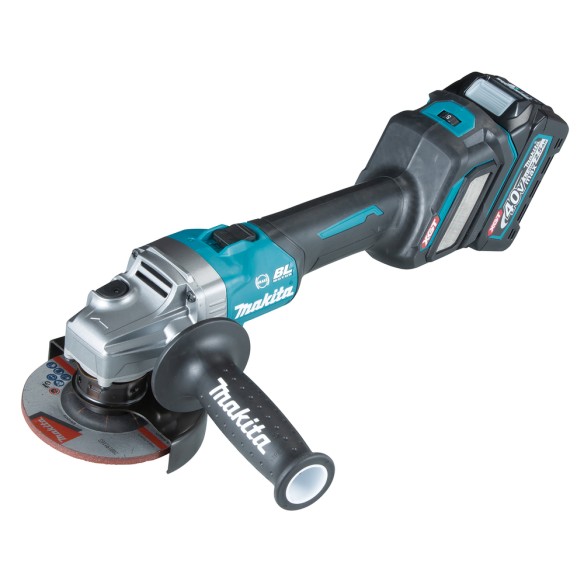 Miniamoladora Makita GA022GM201 - 115 mm - 40Vmax - Motor sin escobillas, arranque suave, freno eléctrico