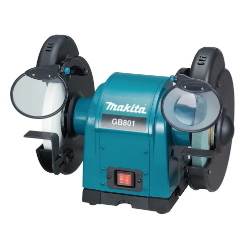 Esmeriladora de banco Makita GB801 - 550 W, silenciosa y eficiente - Discos de 205 mm