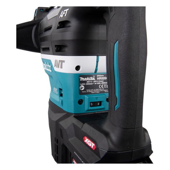 Martillo combinado SDS-MAX Makita HR005GZ01 - 40Vmax, 8 J de energía de impacto, antivibratorio