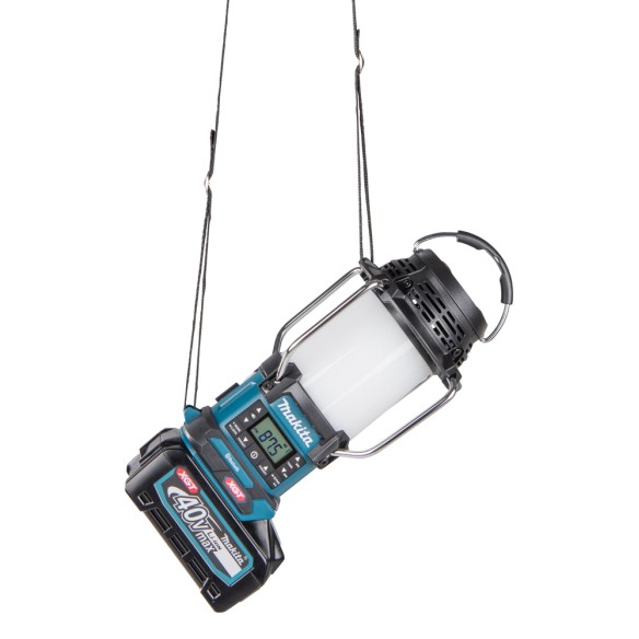 Lámpara de camping Makita MR010G - 40Vmax, 1000 lx, Bluetooth y radio FM, resistente al agua Lámpara de camping Makita MR010G - 40Vmax, 1000 lx, Bluetooth y radio FM, resistente al agua
