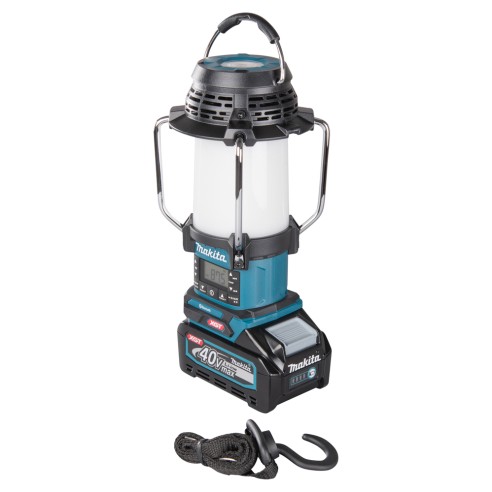 Lámpara de camping Makita MR010G - 40Vmax, 1000 lx, Bluetooth y radio FM, resistente al agua