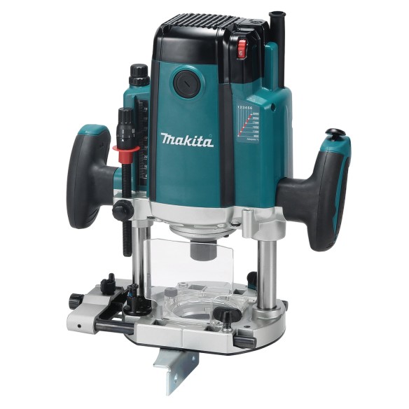 Fresadora de superficie Makita RP2303FC07 - 2100 W, ajuste rápido de profundidad, freno eléctrico
