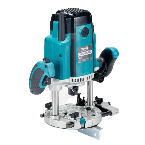 Fresadora de superficie Makita RP2303FC07 - 2100 W, ajuste rápido de profundidad, freno eléctrico
