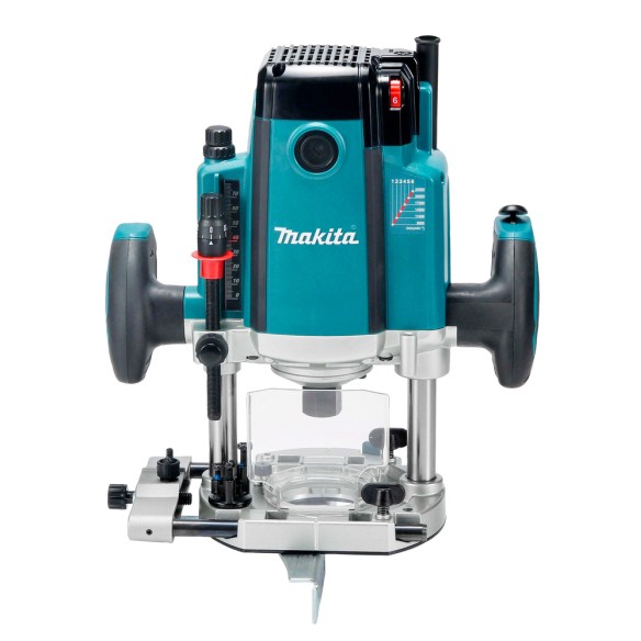 Fresadora de superficie Makita RP2303FC07 - 2100 W, ajuste rápido de profundidad, freno eléctrico