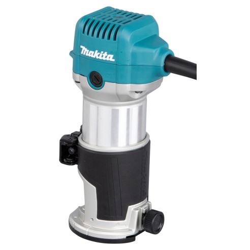 Fresadora multifunción Makita RT0702C - 710 W, pinzas 6/8 mm, carcasa de aluminio, arranque suave