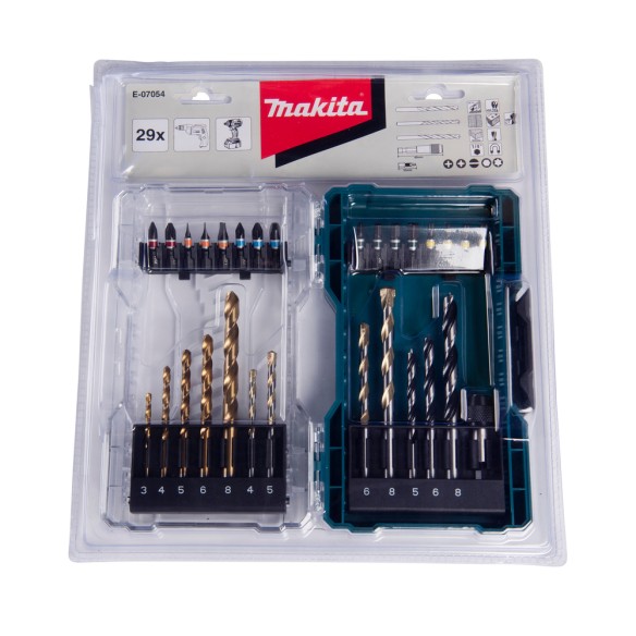 Estuche de brocas y puntas para taladro Makita E-07054 - 29 pcs Estuche de brocas y puntas para taladro Makita E-07054 - 29 pcs