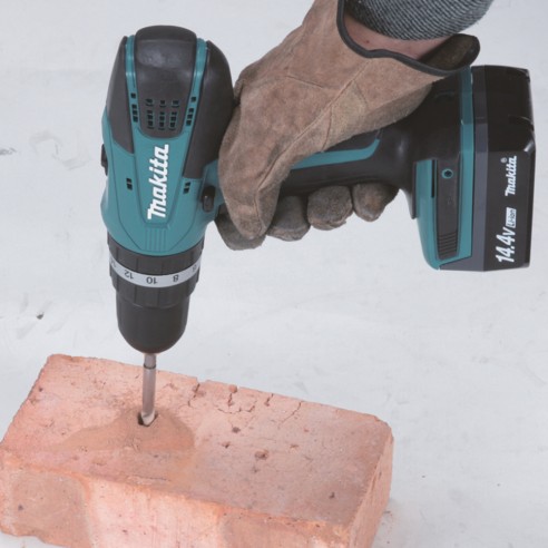 Taladro percutor Makita a Batería HP347D001 | 14,4V | 30 Nm |- Con 2 baterías y cargador