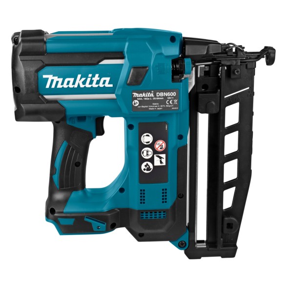 Clavadora neumática Makita DBN600Z 18V - clavos de 25-64mm, ajuste de profundidad, luz LED - Sin batería ni cargador ni maletín Clavadora neumática Makita DBN600Z 18V - clavos de 25-64mm, ajuste de profundidad, luz LED - Sin batería ni cargador ni maletín