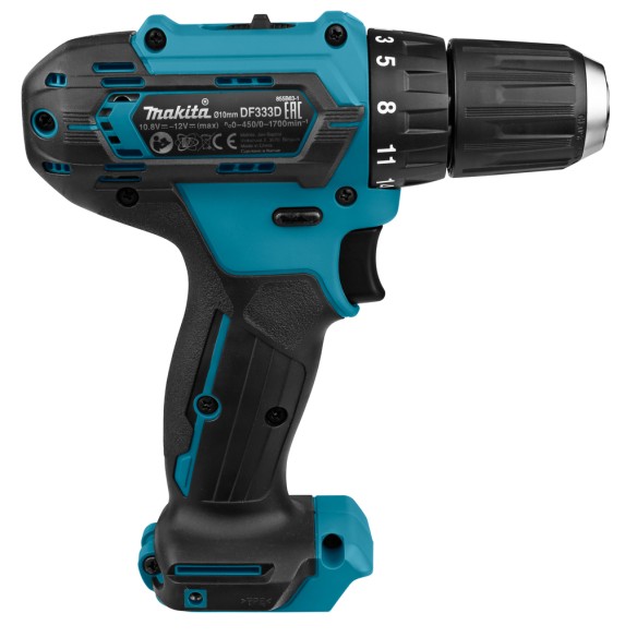 Taladro atornillador 12V Makita DF333DZ - 30 Nm, 1700 rpm, luz LED, 2 velocidades - Sin batería ni cargador ni maletín