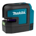 Nivel láser verde cruzado Makita SK105GDZ - 12Vmax - Rango 35 m - IP54 - Autonivelante - Sin batería ni cargador ni maletín