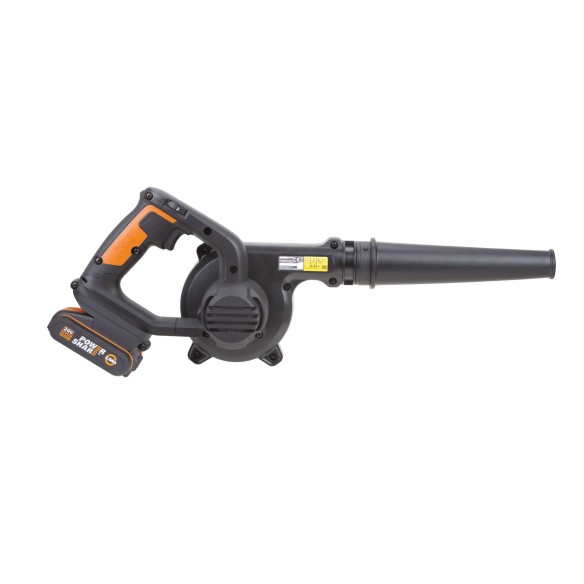 Soplador ligero 20V Máx. Worx | PowerShare | WX094 | Incluye 1 batería 2Ah y cargador| | 3 velocidades, ergonómico y Potente | I