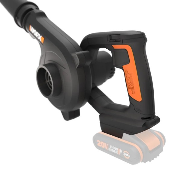 Soplador ligero 20V Máx. Worx | PowerShare | WX094.9 | No incluye batería ni cargador| | 3 velocidades, ergonómico y Potente | I Soplador ligero 20V Máx. Worx | PowerShare | WX094.9 | No incluye batería ni cargador| | 3 velocidades, ergonómico y Potente | I